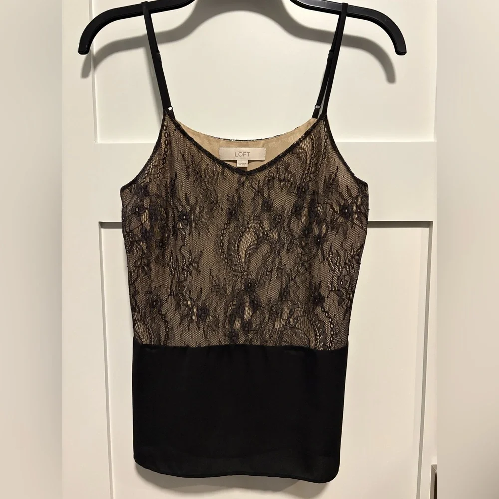 Ann Taylor Loft Black Lace Camisole Size XS Suiting - Picture 1 of 7